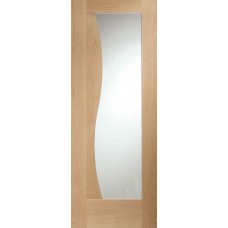 Latina Internal Oak Door with Clear Etched Glass